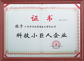 广州市科技小巨人企业证书